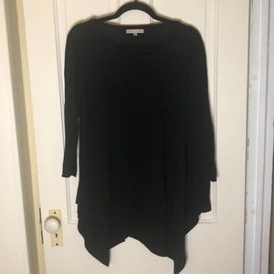 Joan Vass Black Flowey Tunic Sweater